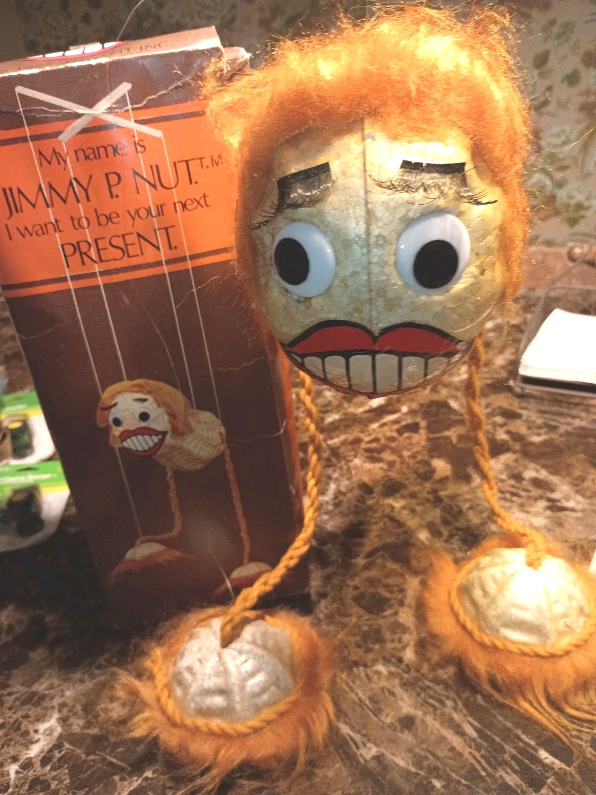 Vintage 1977 Jimmy P. Nut Jimmy Carter Peanut Marionette Puppet Original Box 