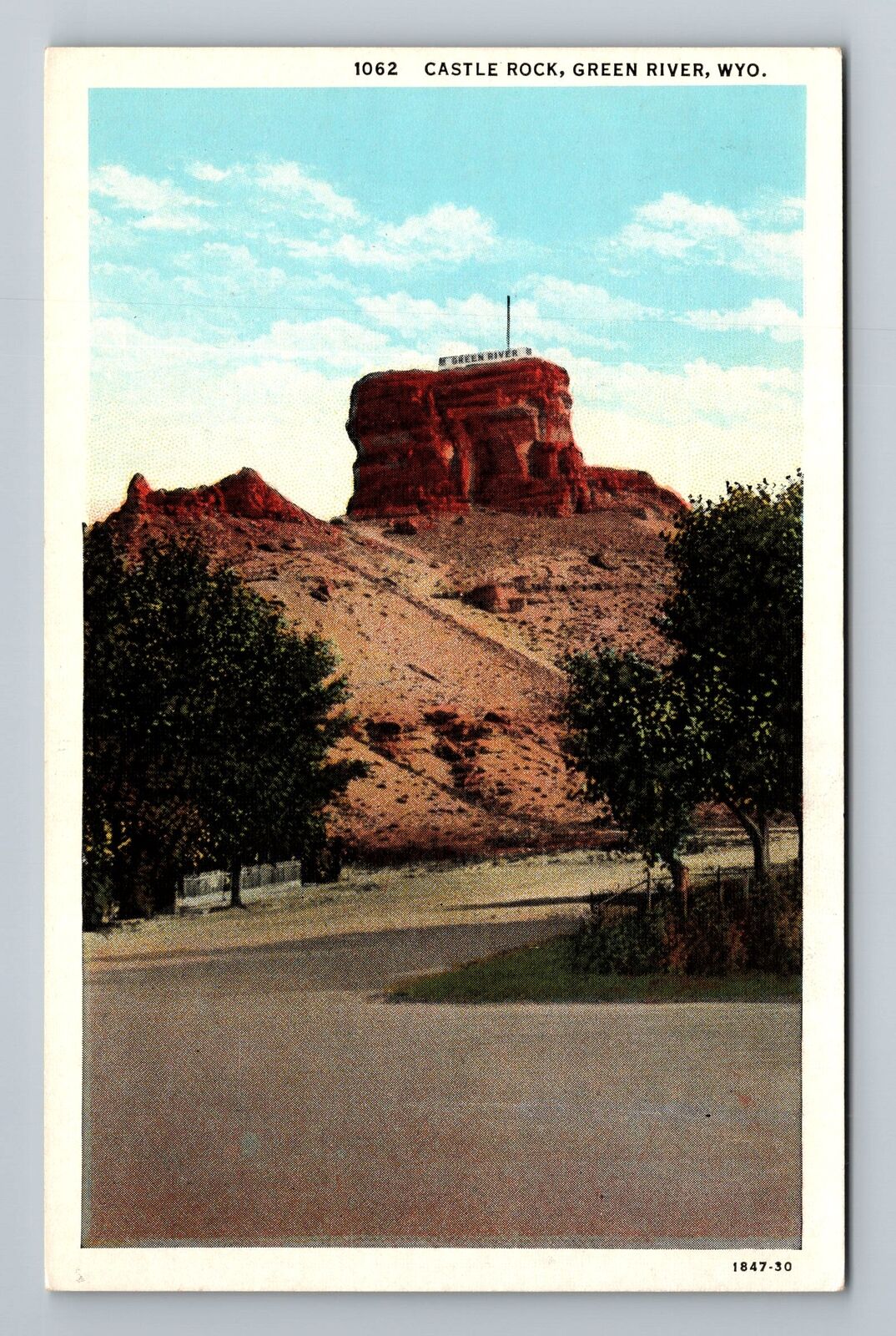 Green River WY-Wyoming, Castle Rock, Vintage Postcard