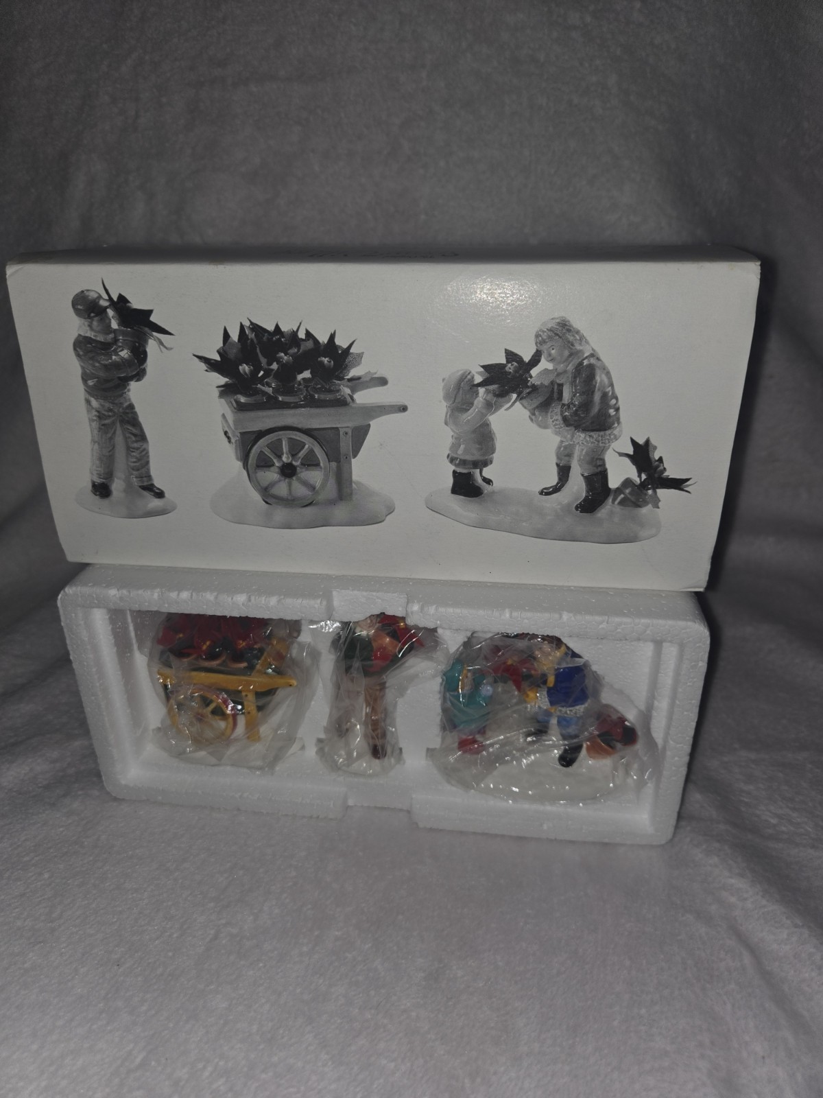 The Snow Village Accessory Department 56 Poinsettias For Sale Set of 3 The Snow Village Accessory Department 56 Poinsettias For Sale Set of 3