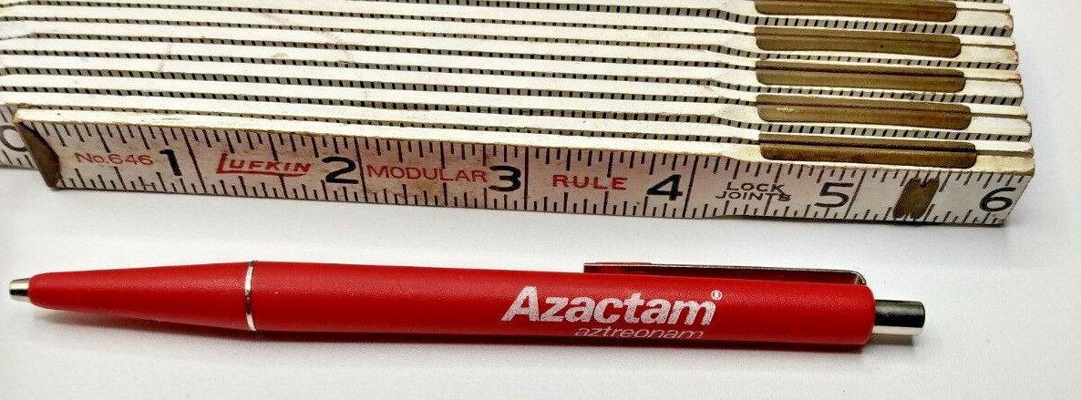 AZACTAM AZTREONAM Pharmaceutical Drug Rep Pen Vintage Retro Rare
