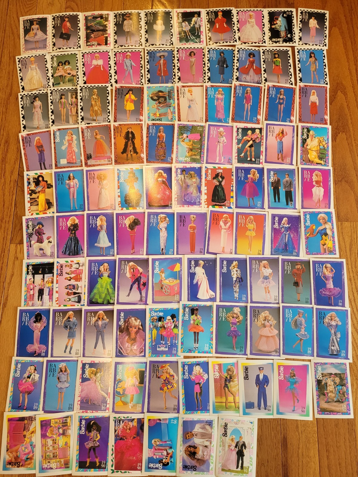 Vintage 1990 and 1991 Barbie Trading Cards Fashion Facts Lot of 97 Vintage 1990 and 1991 Barbie Trading Cards Fashion Facts Lot of 97