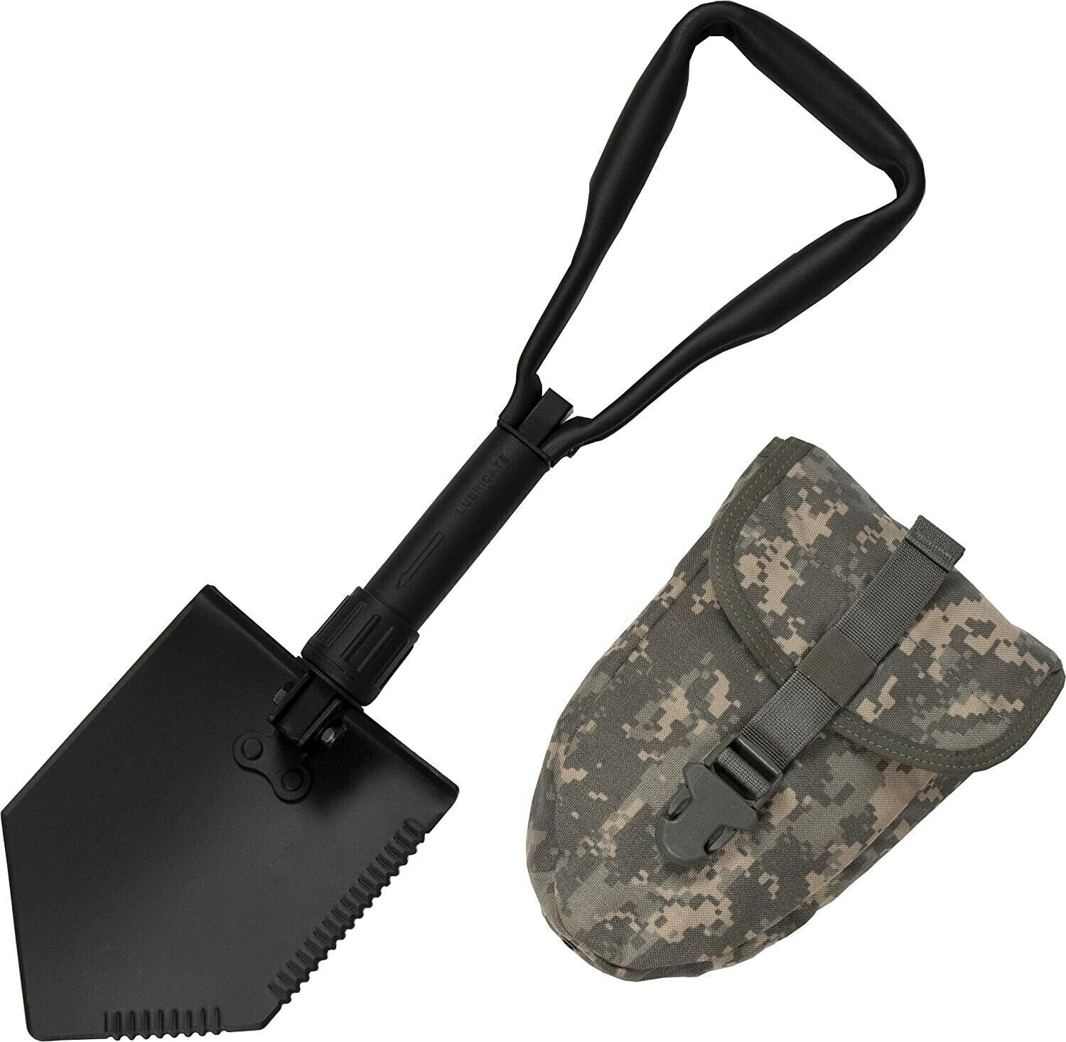 USGI Military AMES or LHB E TOOL ENTRENCHING TOOL SHOVEL w ACU COVER CARRIER VGC
