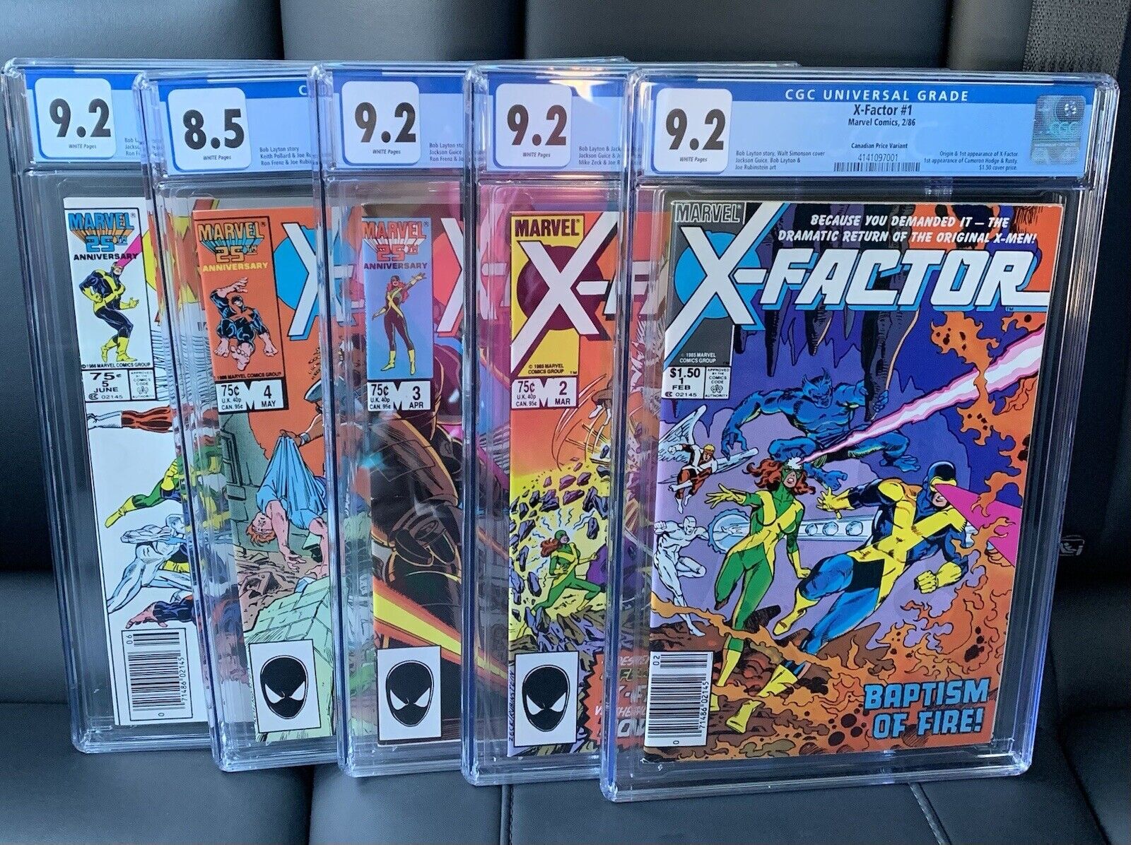 *** X-FACTOR 1-5 comics 1986 | CGC 9.2, 8.5 | CAN PRICE VARIANT, ORIGIN X-FACTOR