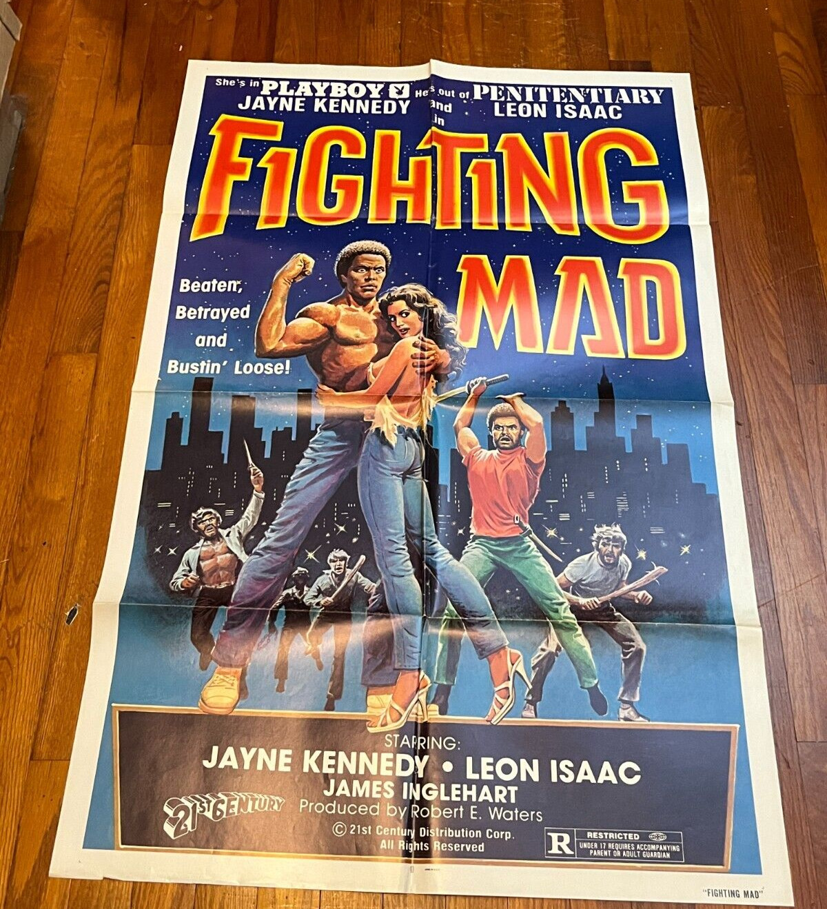 FIGHTING MAD ORIGINAL 1976  1 Sheet Movie Poster Jayne Kennedy Blaxploitation
