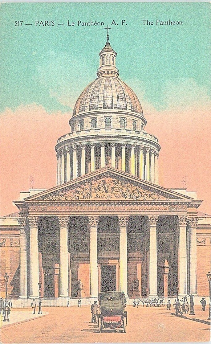 Lithograph Paris France The Pantheon early 1900s