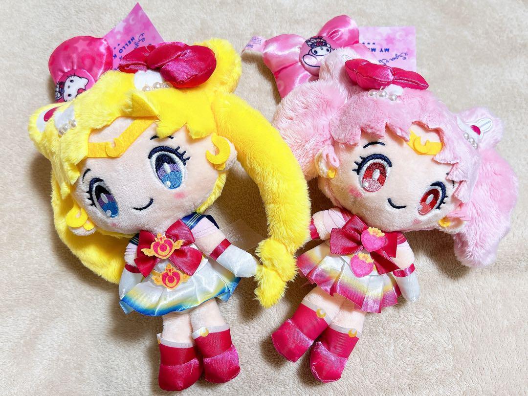 2-Piece Set Sailor Moon Sanrio Mascot Plush Toy Chibi from Japan