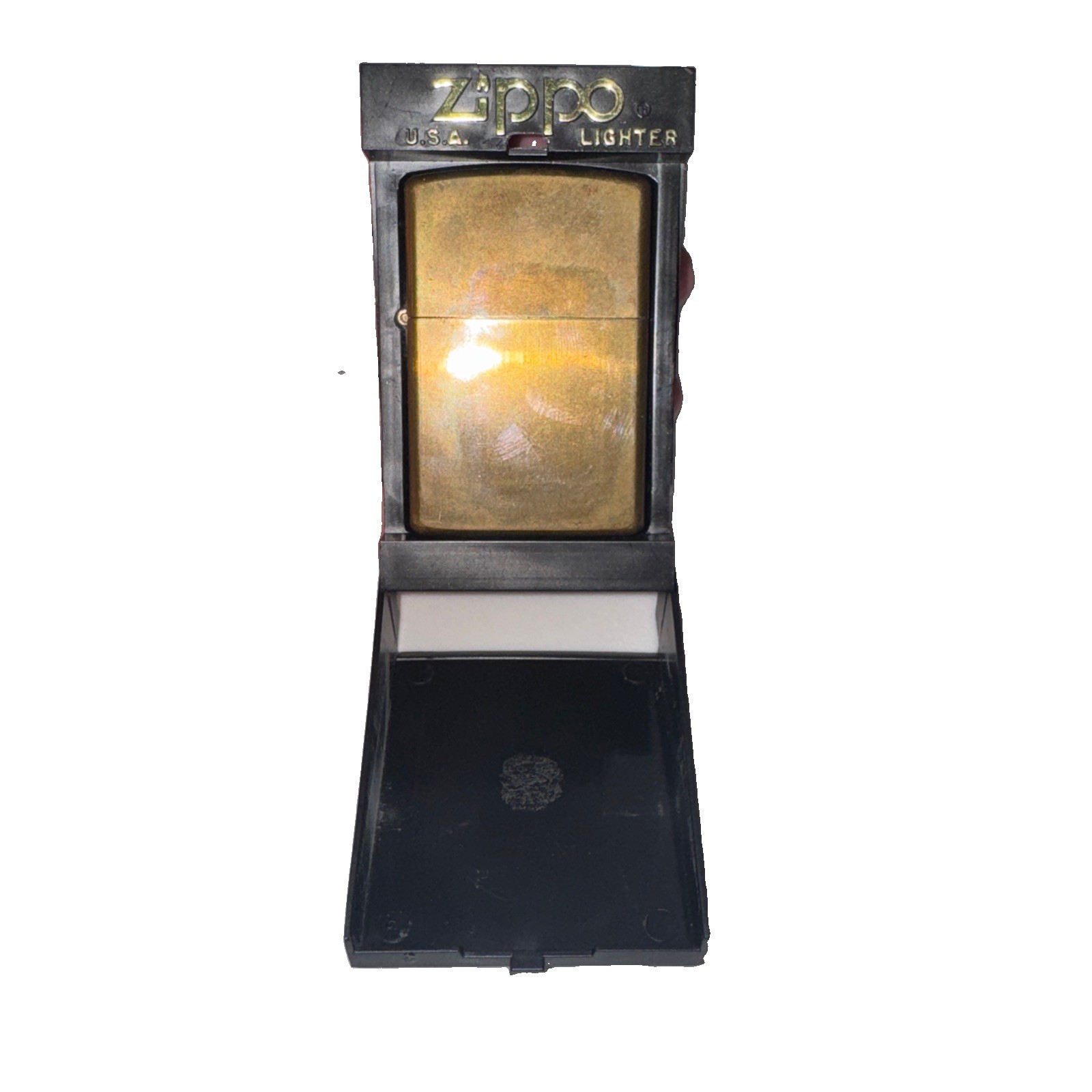 NEW VINTAGE ZIPPO BRASS ZIPPO BRADFORD PA USA 2001 WINDPROOF LIGHTER FLIP TOP