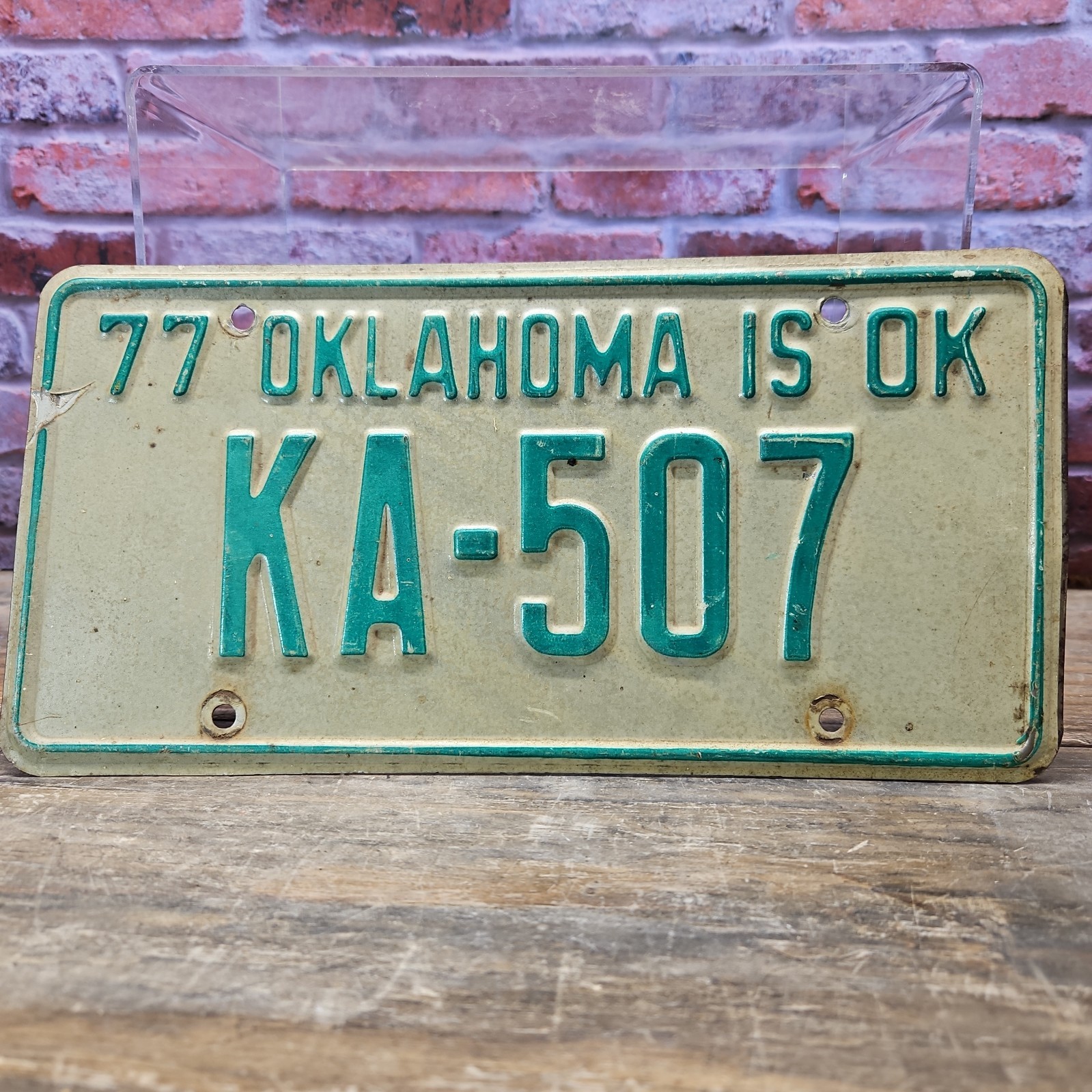 1977 United States Oklahoma Oklahoma County Passenger License Plate