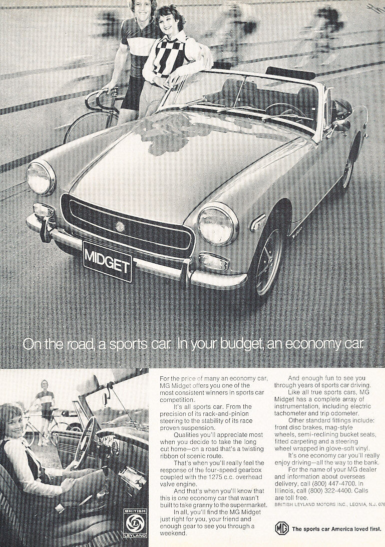 1973 MG Midget - Economy - Classic Vintage Advertisement Ad D184