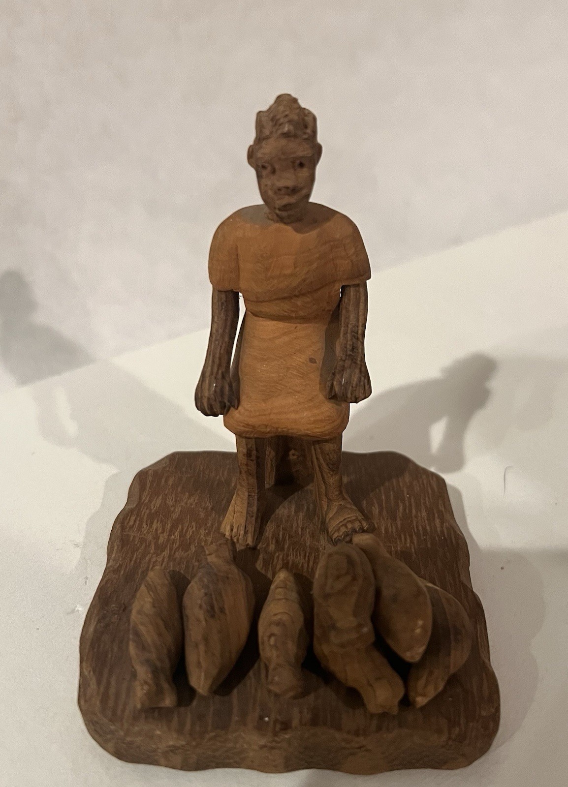Hand Carved Nigerian Yoruba Thorn Wood Village Figure Woman Harvest Hand Carved Nigerian Yoruba Thorn Wood Village Figure Woman Harvest
