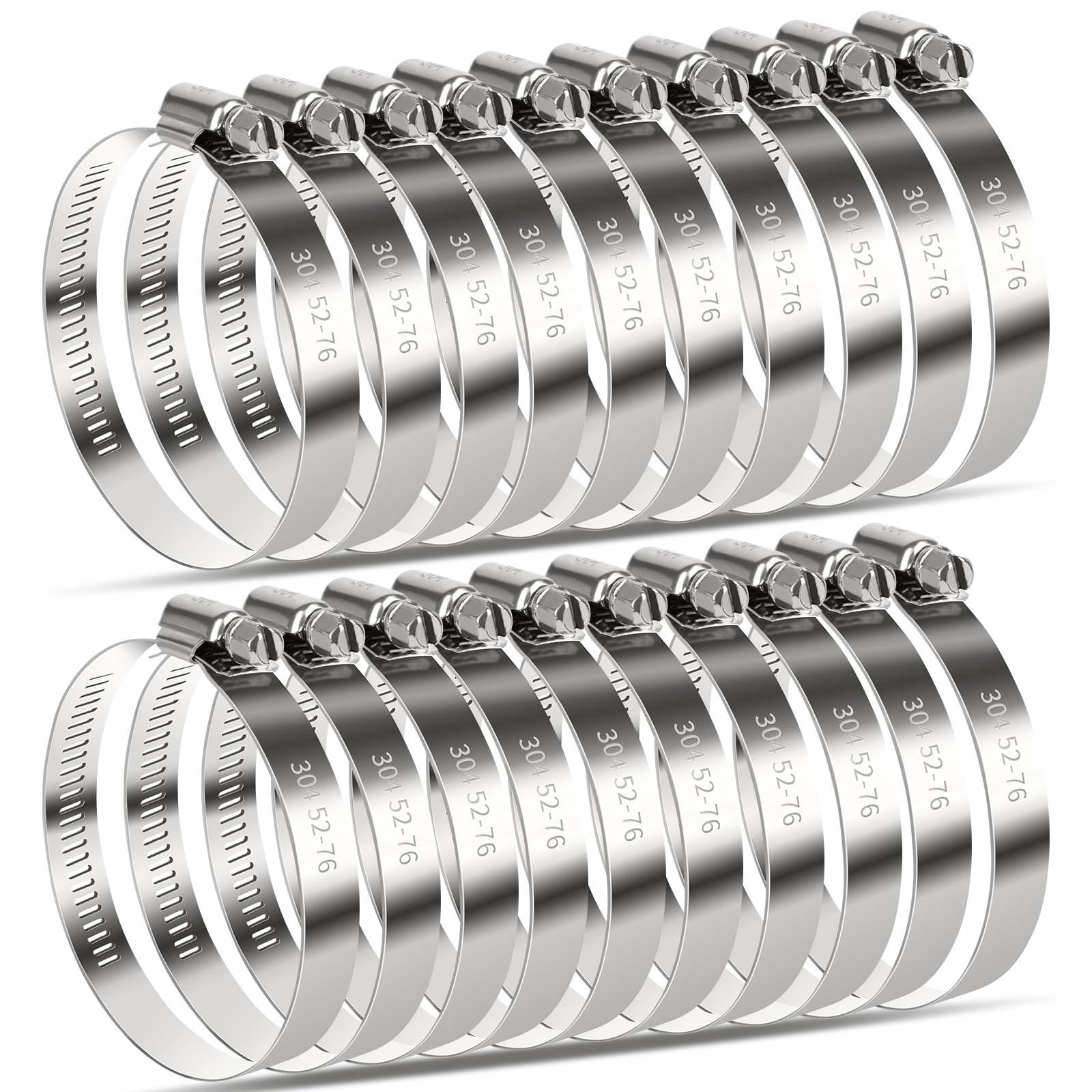 20 Pack 3 Inch Hose Clamp, Stainless Steel Hose Clamps for 2 Inch to 3 Inch Hose