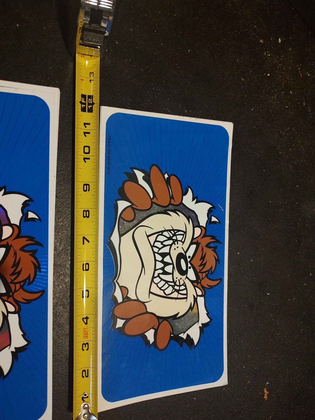 Taz Breaking Through License Plate Size Sticker Retro Vintage 12x6 Inches Taz Breaking Through License Plate Size Sticker Retro Vintage 12x6 Inches