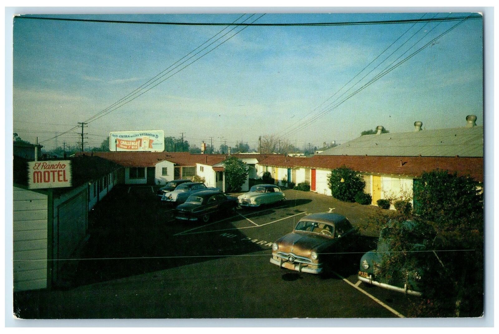 c1950\'s El Rancho Motel & Restaurant Classic Car Los Angeles California Postcard