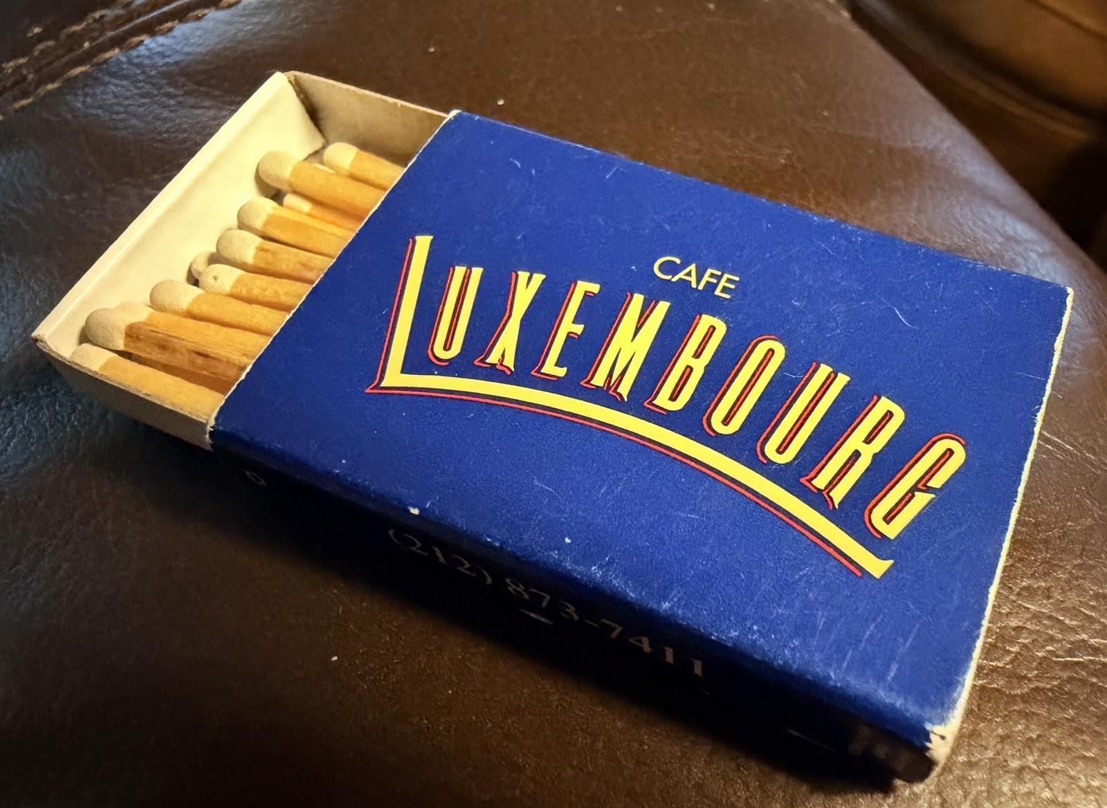 Cafe Luxembourg, New York City, Full Unstruck Matchbox Cafe Luxembourg, New York City, Full Unstruck Matchbox