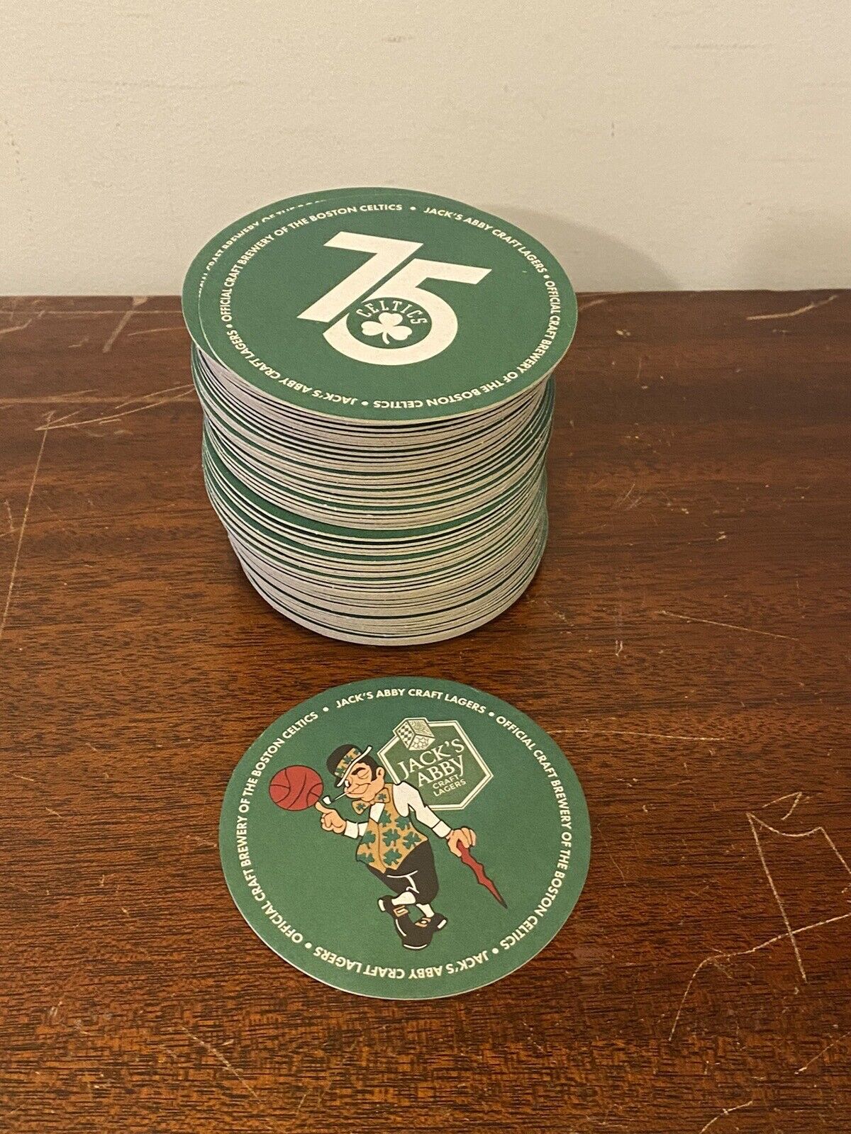 Boston Celtics 75th Anniversary Jack's Abby Beer Coasters RARE 75 Total