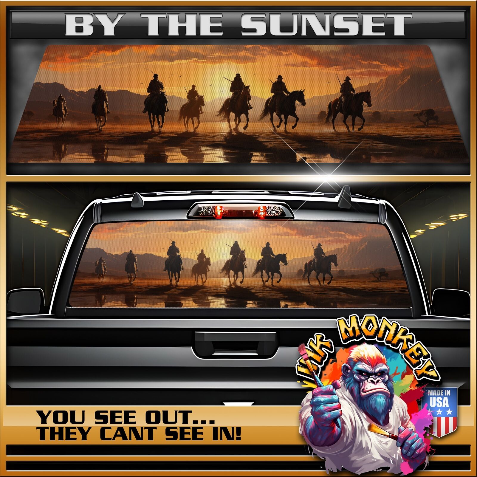 By The Sunset - Truck Back Window Graphics - Customizable