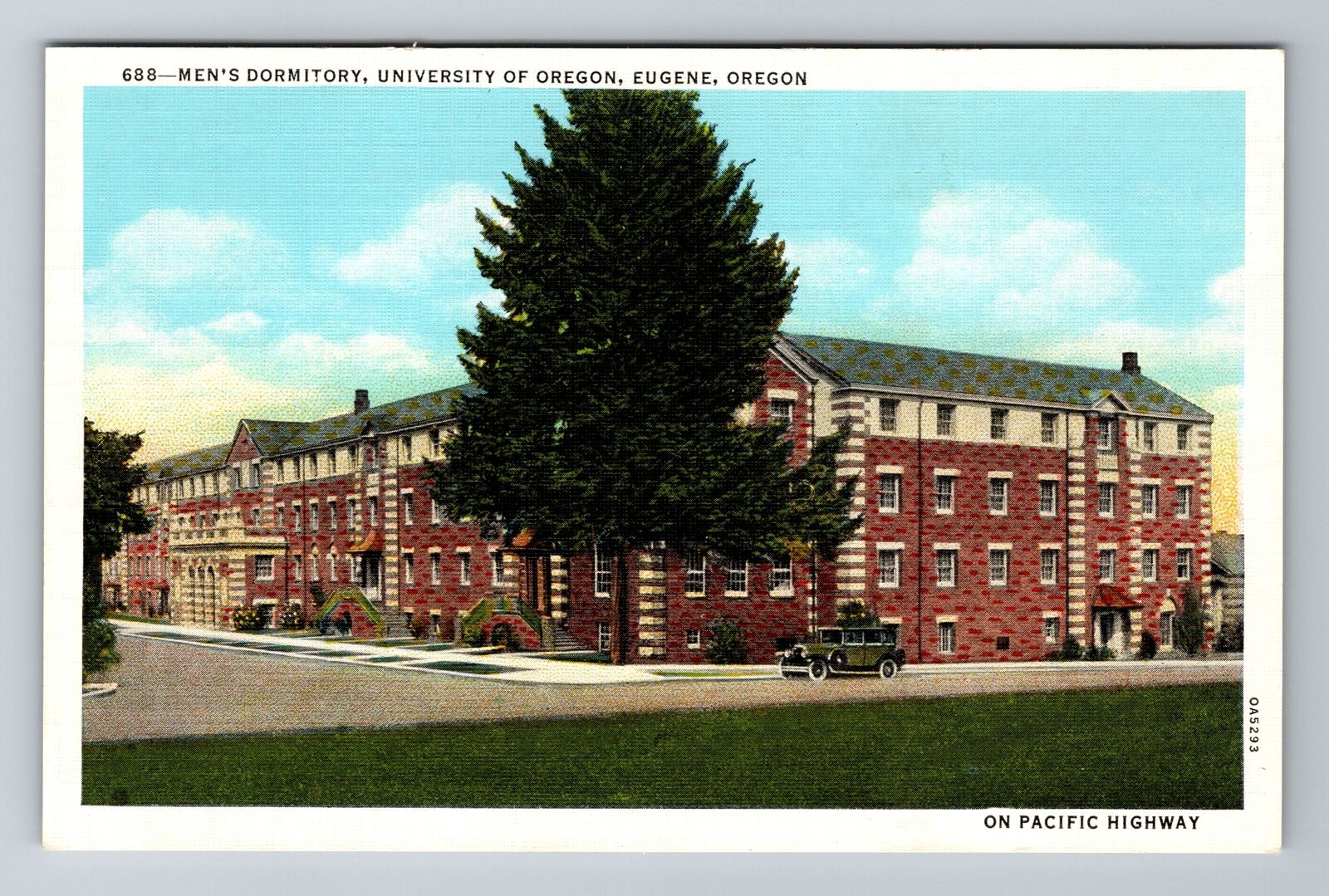 Eugene OR-Oregon, Men\'s Dorm, University Of Oregon, Antique, Vintage Postcard
