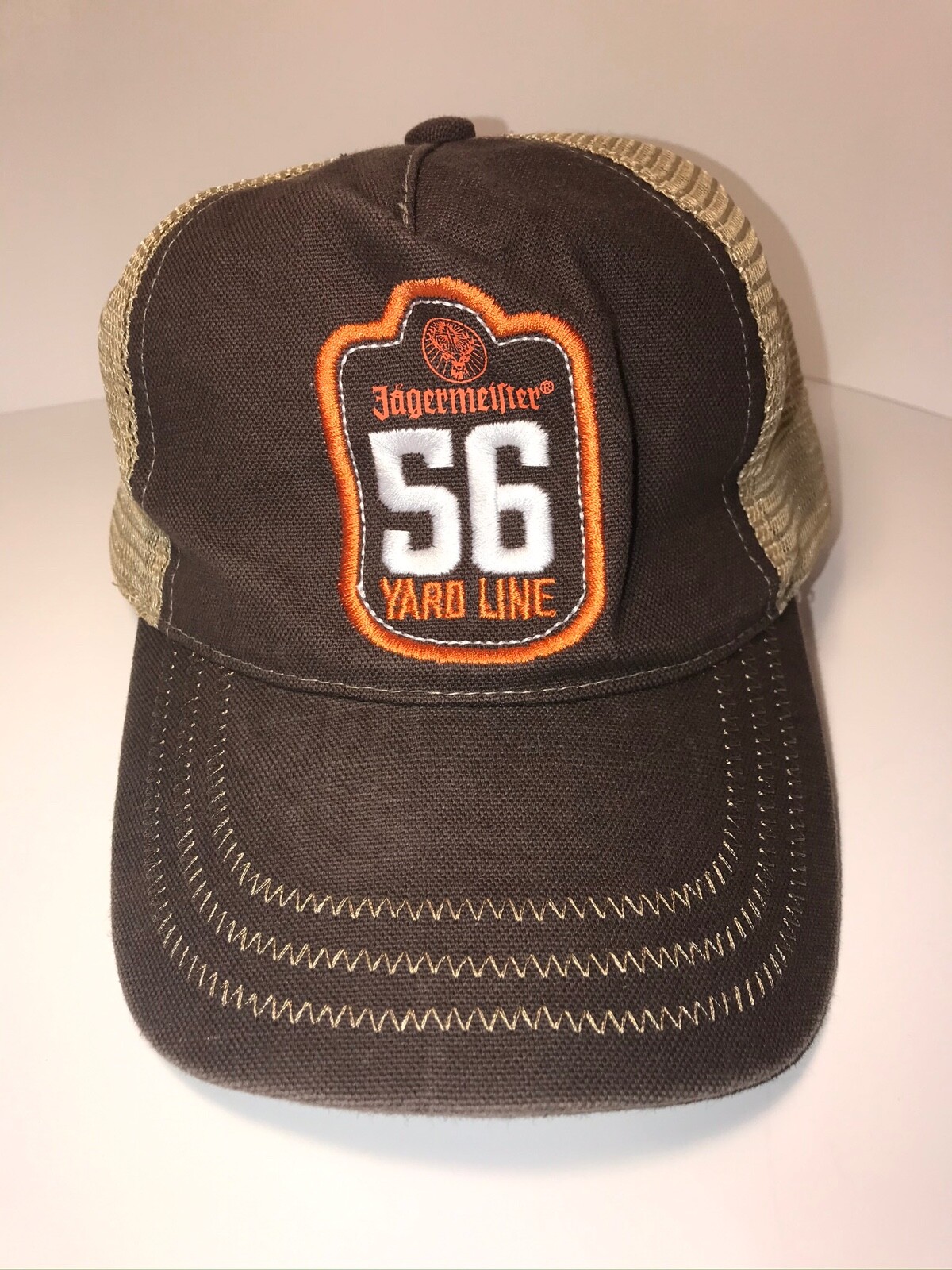 Jagermeister Cap RARE 56 Yard Line Trucker Baseball Hat Snap Back Retro Vintage Jagermeister Cap RARE 56 Yard Line Trucker Baseball Hat Snap Back Retro Vintage
