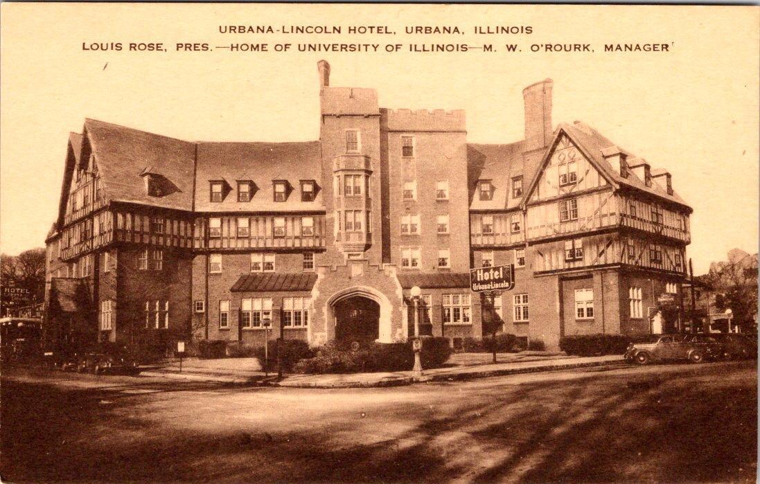 Urbana, IL Illinois  URBANA-LINCOLN HOTEL   ca1940's Artvue Sepia Postcard
