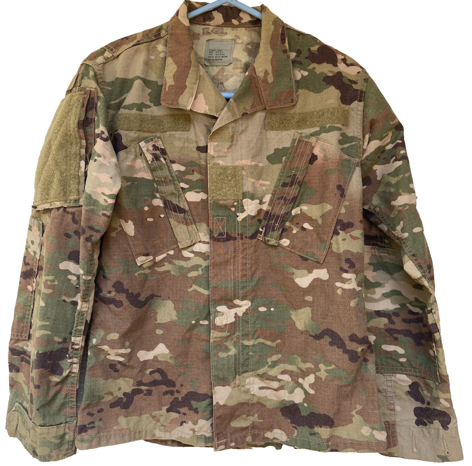US Army Uniform Combat Coat XSmall Short Unisex Flame Resistant Woodland Camo Zi