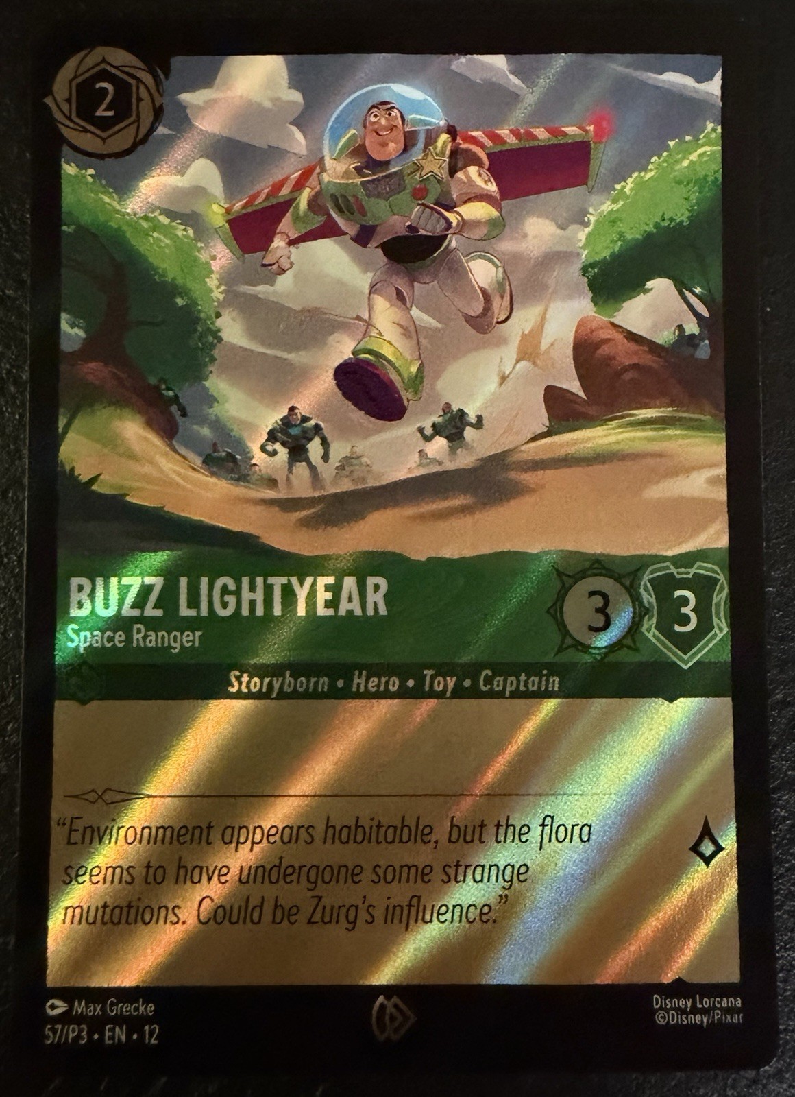 AMC Buzz Lightyear Space Ranger 57/P3 Lorcana Card Toy Story 5 Movie Promo Foil