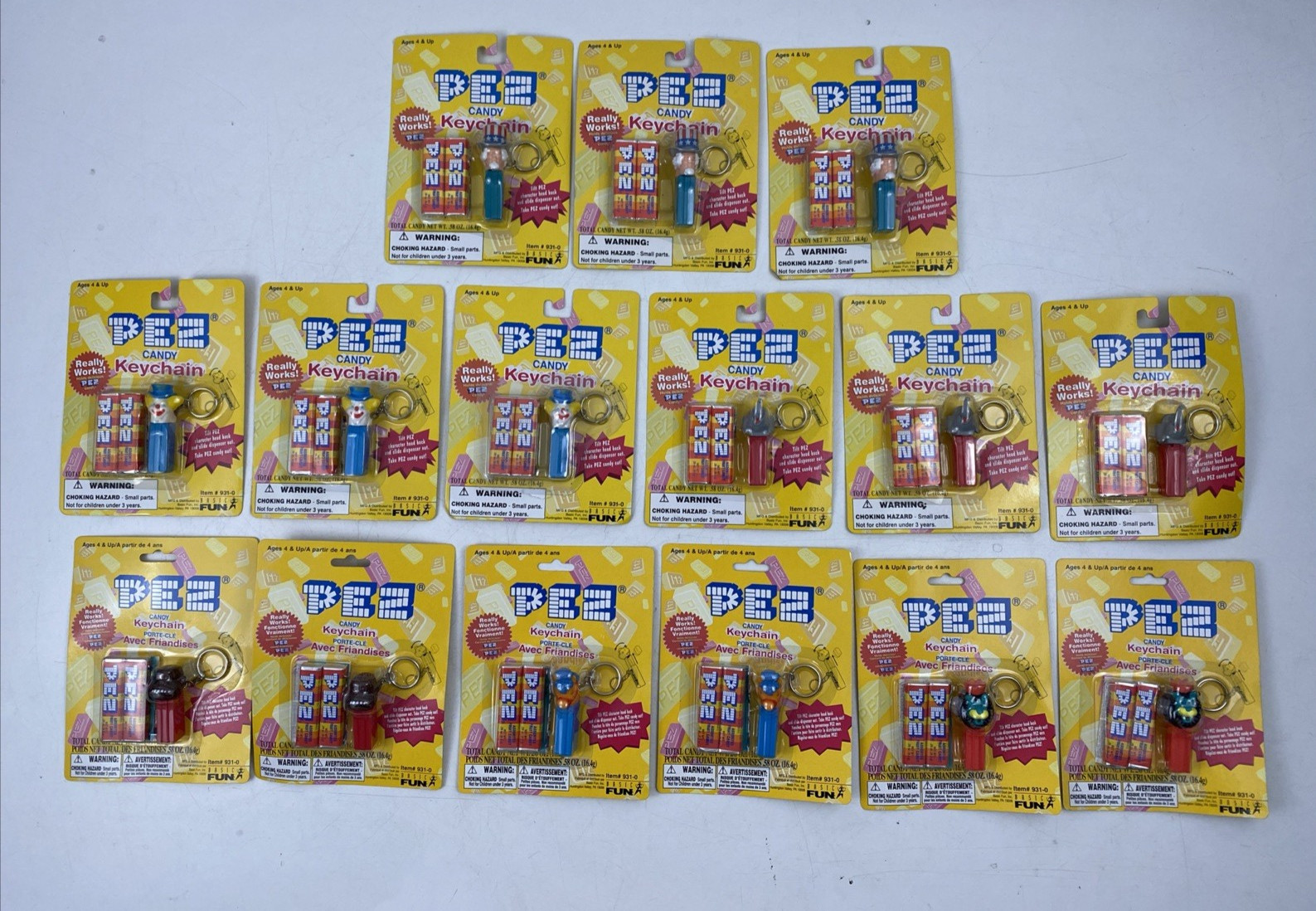 Vintage PEZ Candy Keychain Lot of 15 Sealed NOS Clown Elephant Uncle Sam Vintage PEZ Candy Keychain Lot of 15 Sealed NOS Clown Elephant Uncle Sam