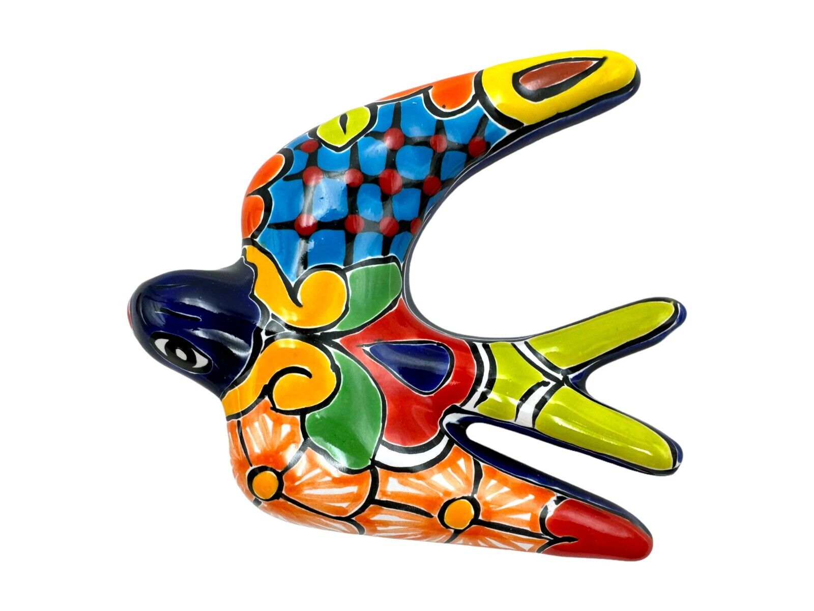 Talavera Swallow Bird (2) Wall Art Mexican Pottery Folk Art Multicolor Handmade