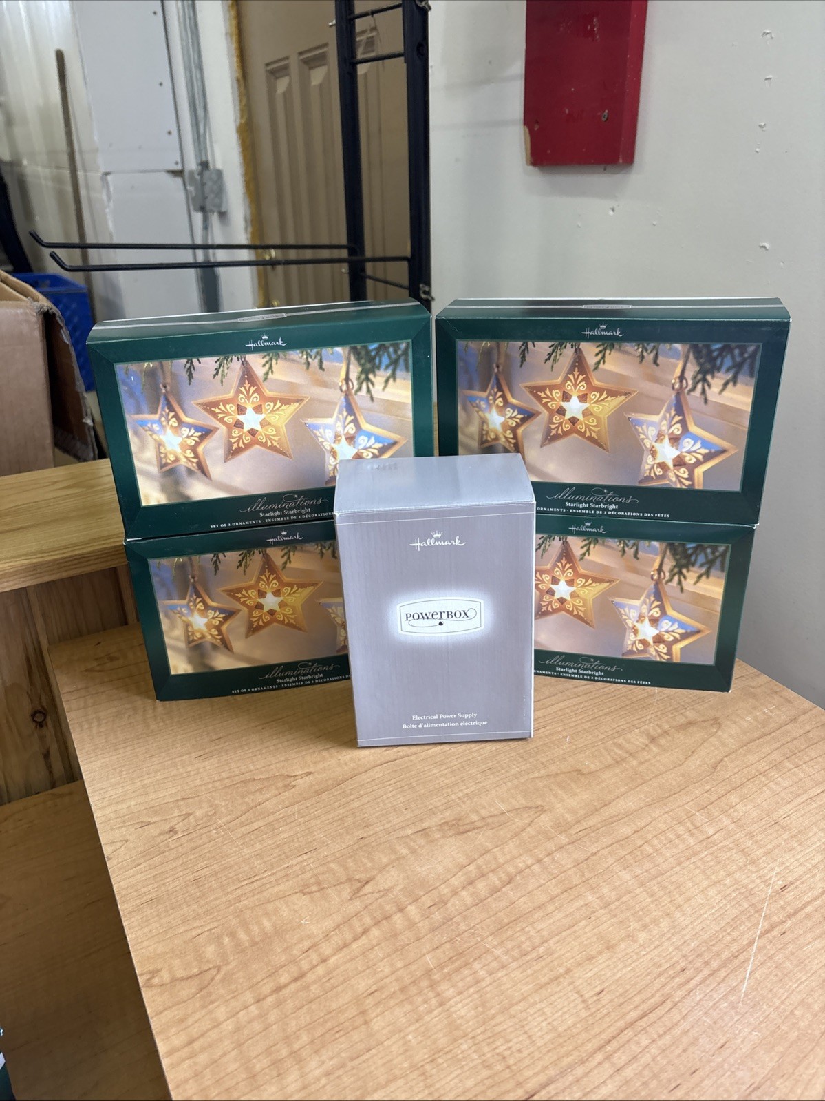 VTG Hallmark Illuminations Starlight Starbright Ornaments 4 Boxes w/Powerbox 🔥
