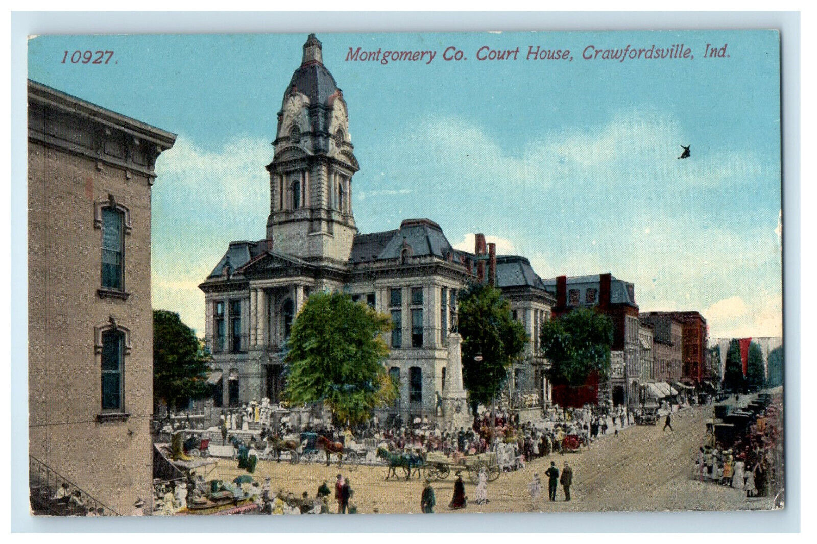 c1910 Montgomery Co. Court House Crawfordville Indiana IN Postcard