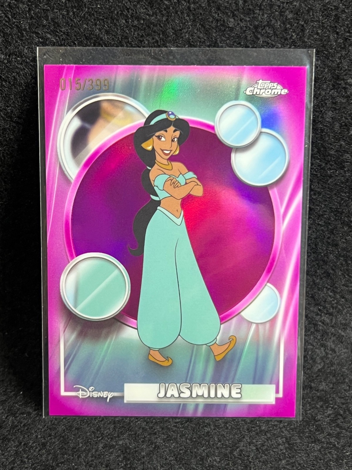 Jasmine #82 2026 Topps Chrome Disney Aladdin Magenta Refractor 015/399 Jasmine #82 2026 Topps Chrome Disney Aladdin Magenta Refractor 015/399