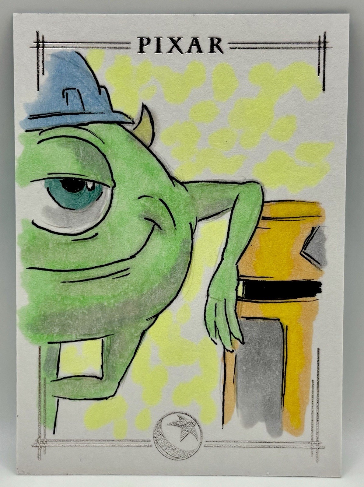 2026 Topps Chrome Disney Mike Wazowski Monsters Inc Sketch Auto TRUE 1/1