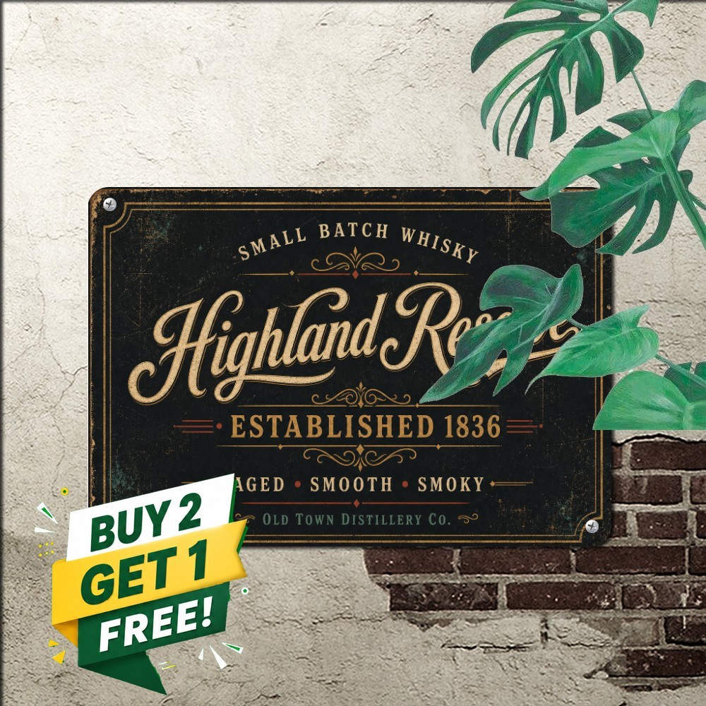 Vintage Scottish Malt Drink Pub Tavern Bar Wall Decor Metal Plaque Tin Sign