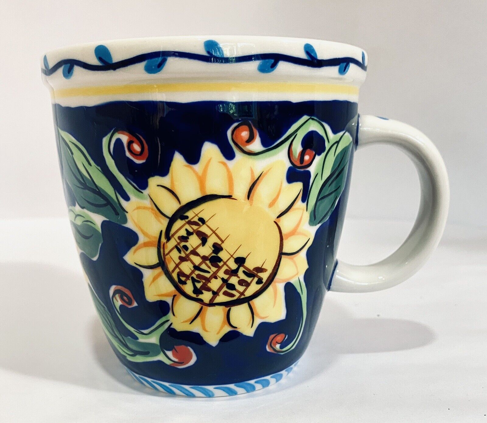 Rare Starbucks Barista Sunflower Coffee Mug 2002 Vintage Cup