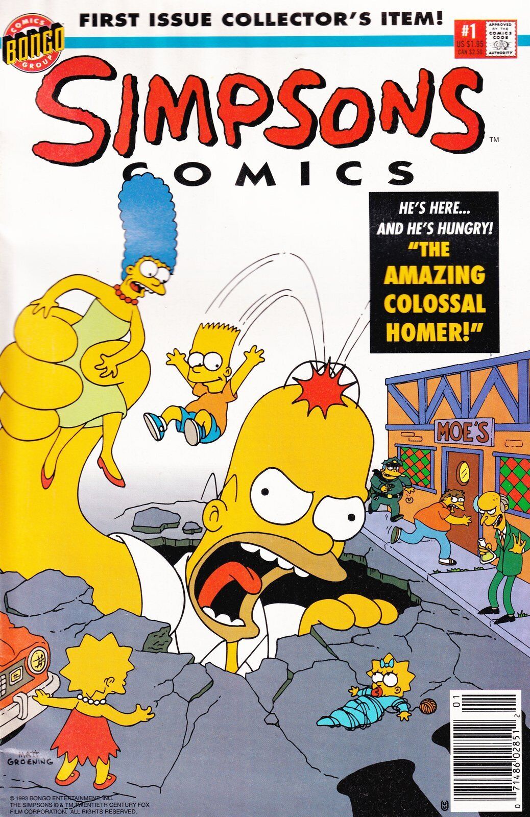 Simpsons Comics #1 Newsstand Cover Bongo Comics