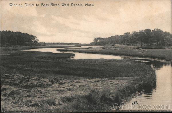 1908 West Dennis,MA Winding Outlet to Bass River Rotograph Barnstable County