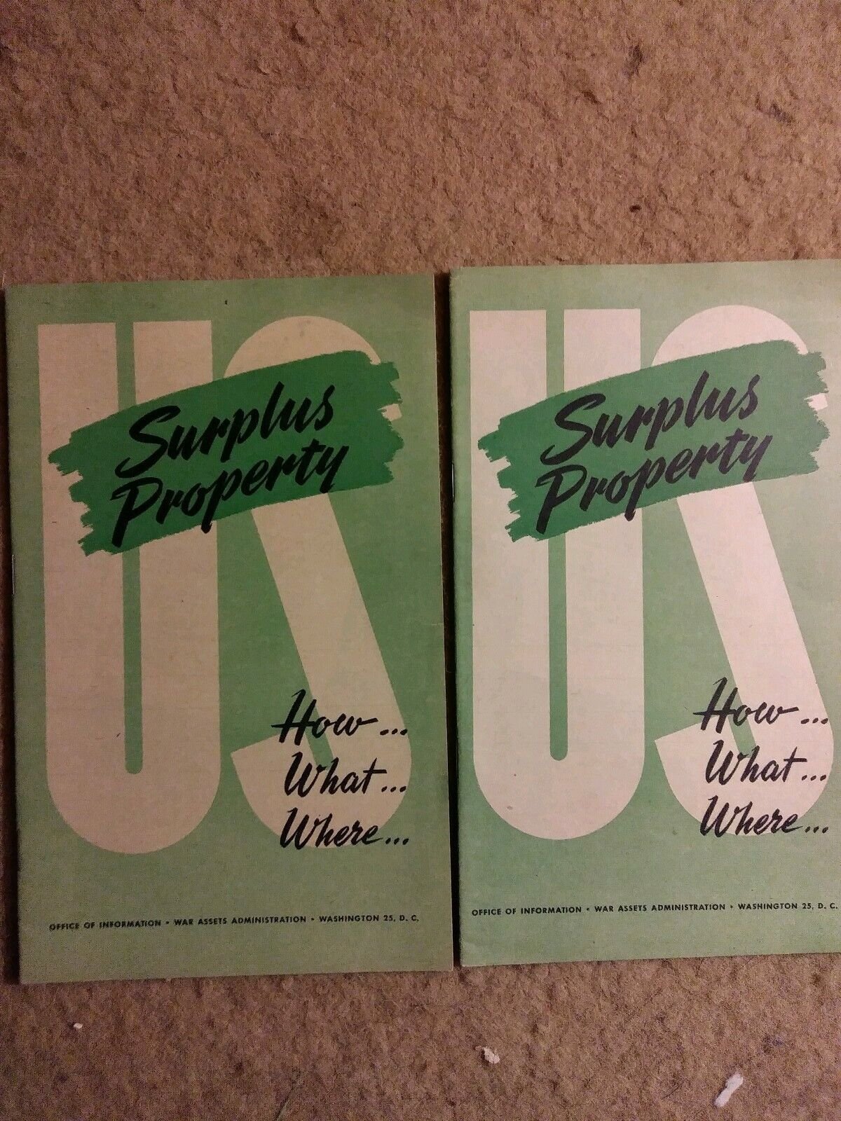 Circa 1945 Vintage publication Your Guide to Surplus US Property: How/What/Where