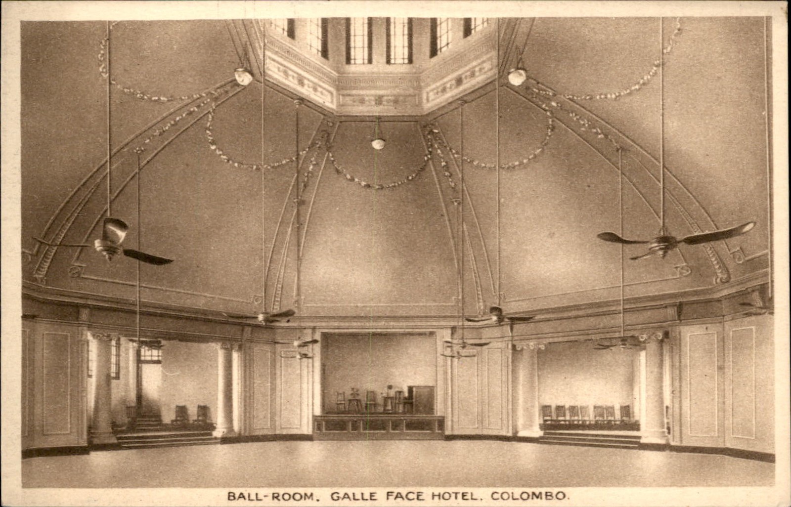 Colombo Ceylon Ballroom Galle Face Hotel c1915 Vintage Postcard Colombo Ceylon Ballroom Galle Face Hotel c1915 Vintage Postcard