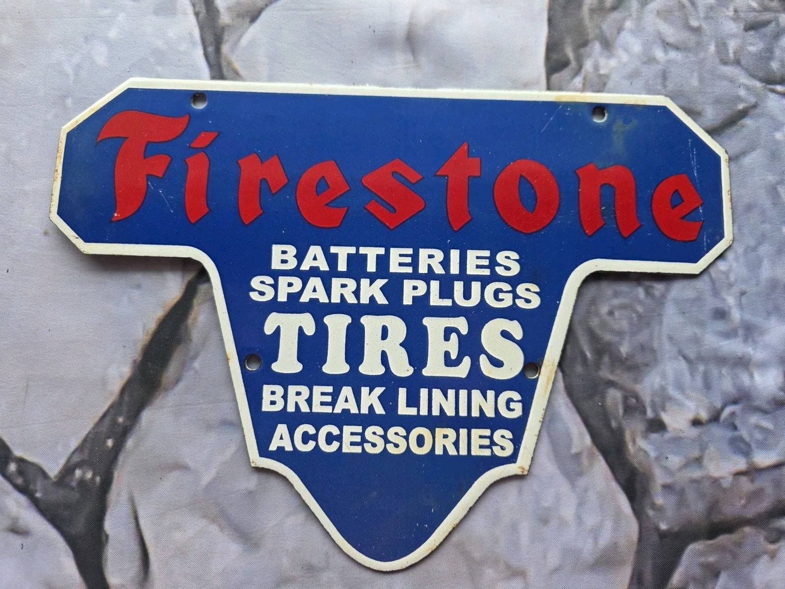 VINTAGE 1960\'S FIRESTONE TIRES SERVICE PORCELAIN SIGN 12\ VINTAGE 1960\'S FIRESTONE TIRES SERVICE PORCELAIN SIGN 12\