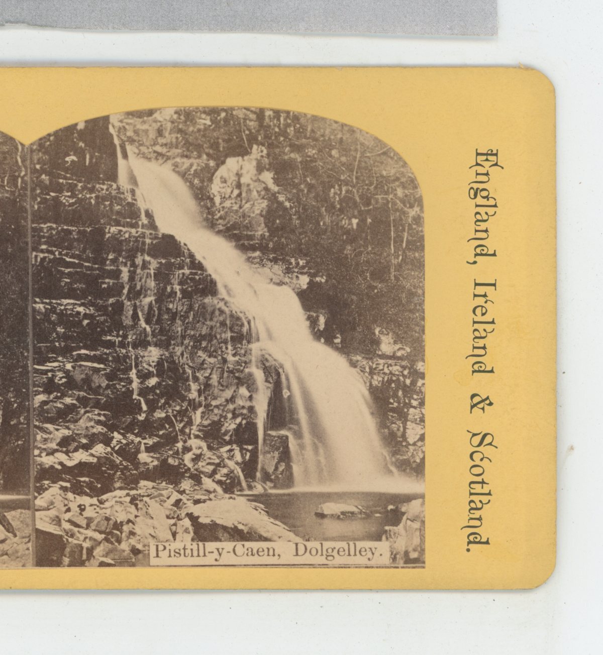Waterfall Pistill-y-Caen Dolgelley Wales Stereoview