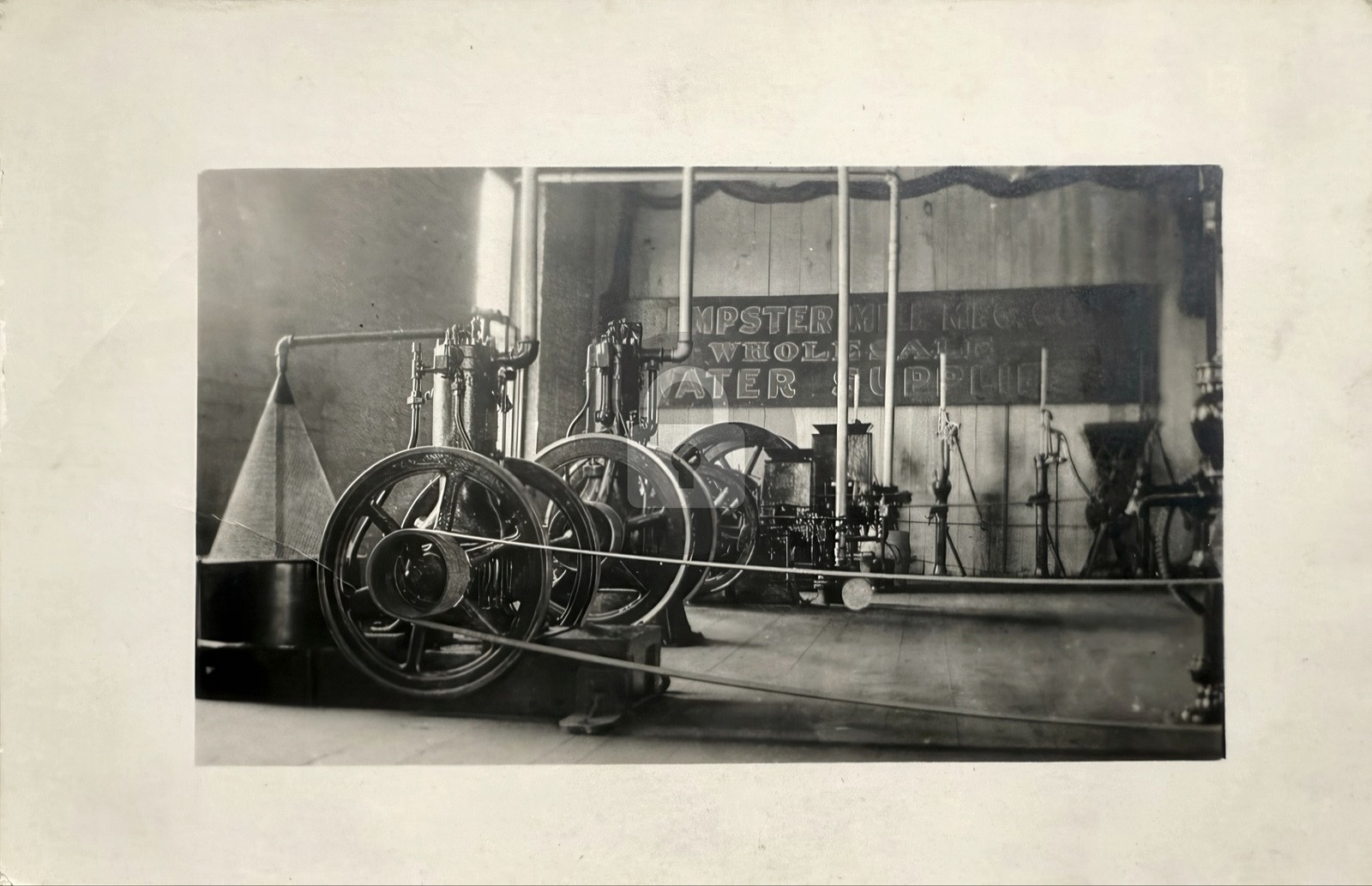 Beatrice NE State Fair? Dempster Exhibit Gas Engines Pumps RPPC Postcard COPY