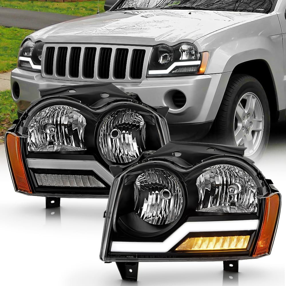 - for 2005 2006 2007 Jeep Grand Cherokee Upgrade Style Black LED Tube W/Signal H - for 2005 2006 2007 Jeep Grand Cherokee Upgrade Style Black LED Tube W/Signal H