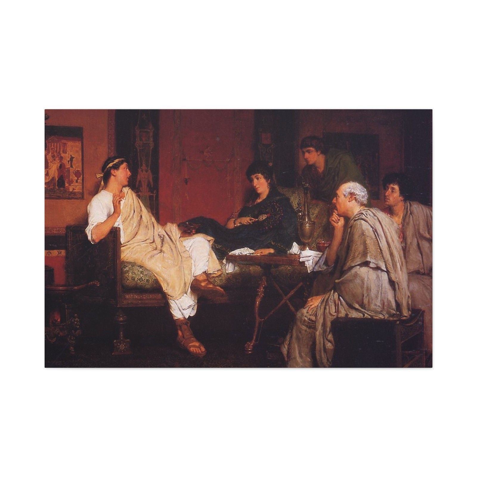 Lawrence Alma-Tadema (1836–1912) Tibulius at Delia\'s - 1866 - Canvas Wall Art