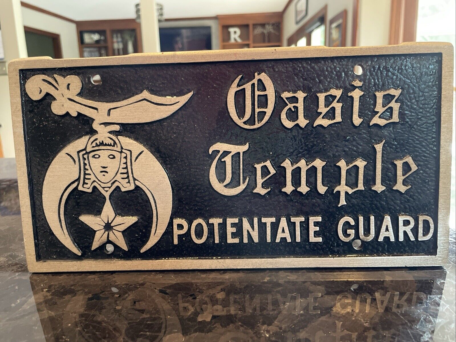 Vintage Shriner Booster License Plate Masonic Lodge Oasis Temple Potentate Guard