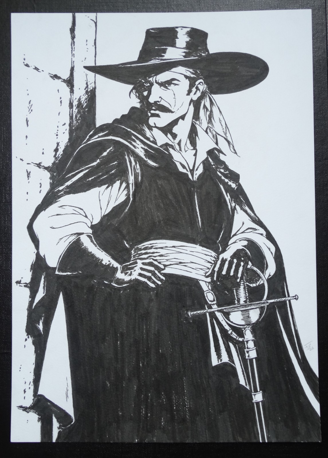 Capitán Alatriste Original Ink Drawing A4 Hand-Drawn Artwork 2026
