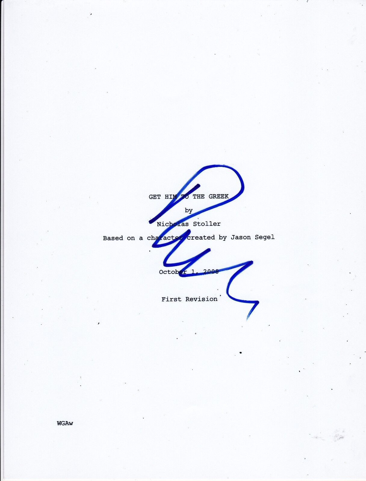 RUSSELL BRAND SIGNED AUTOGRAPHED GET HIM TO THE GREEN FULL SCRIPT 124 PAGE COA