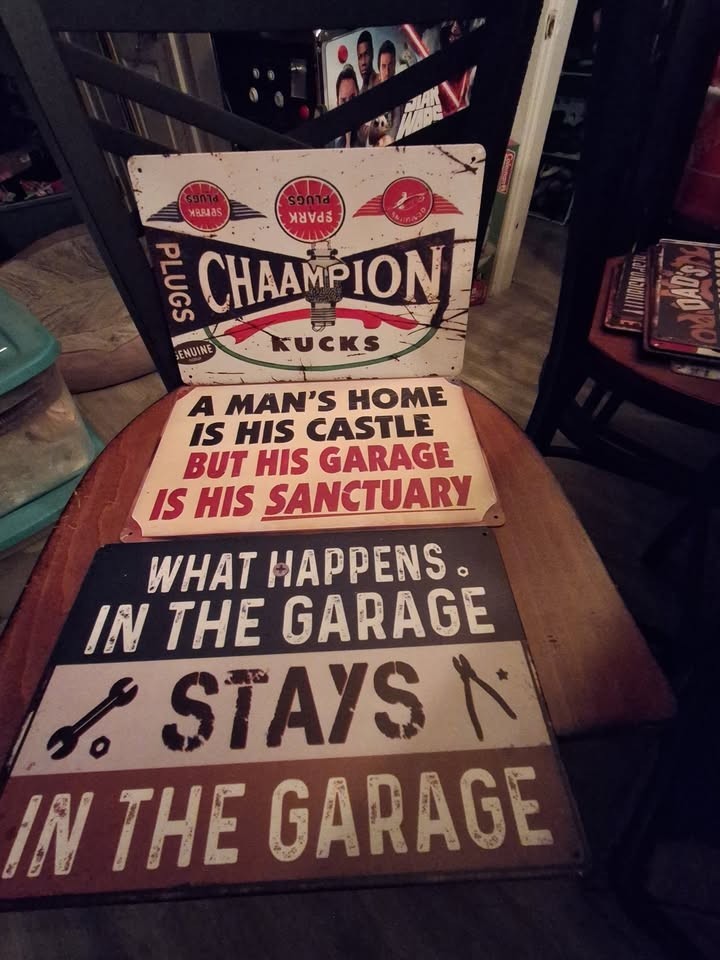 3 Pieces Reproduction Vintage Tin Signs, Gas Oil Car Metal Signs for Garage Man 3 Pieces Reproduction Vintage Tin Signs, Gas Oil Car Metal Signs for Garage Man