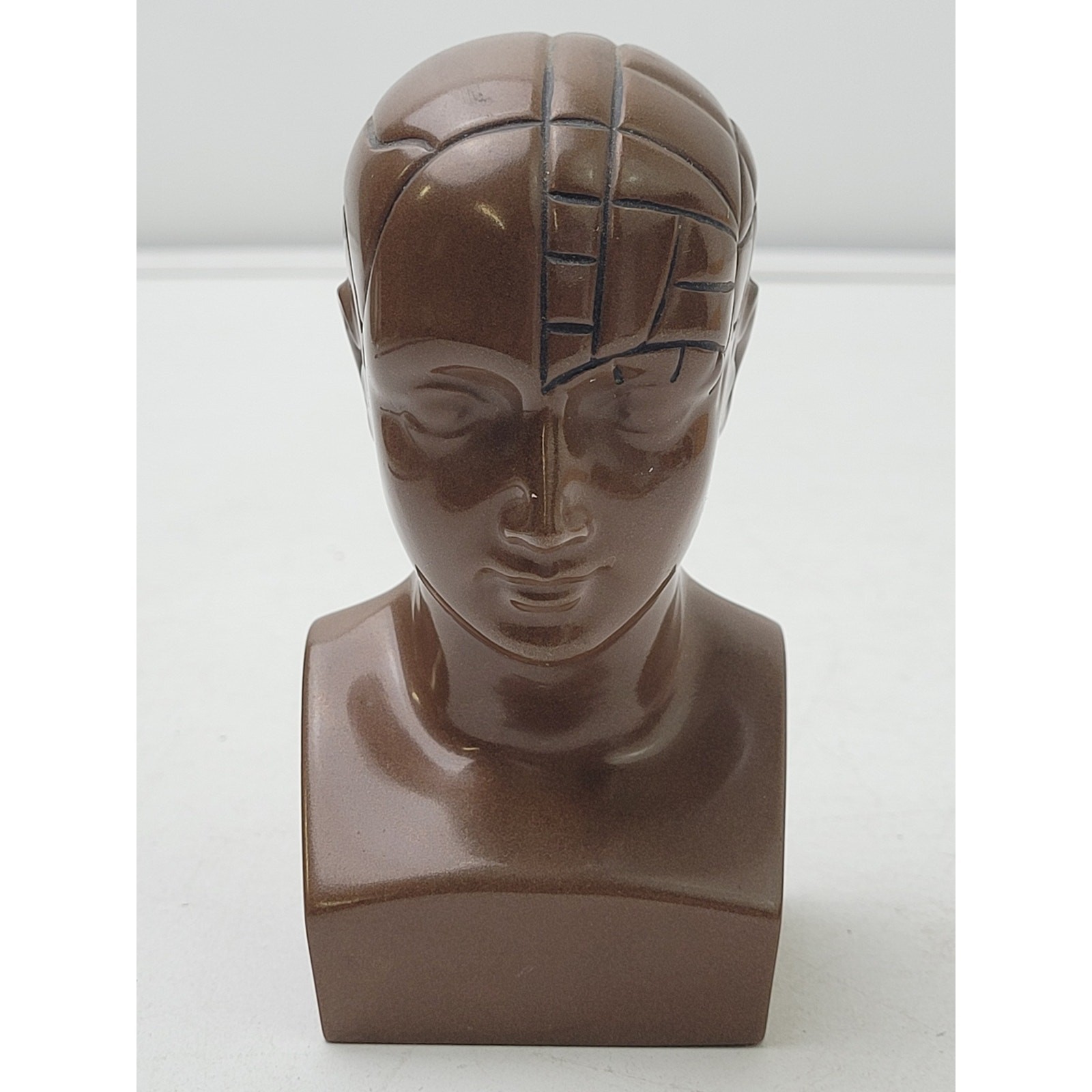 Vintage PAXIPAM Halazfpam Phrenology Head Bust Pharmaceutical Paperweight