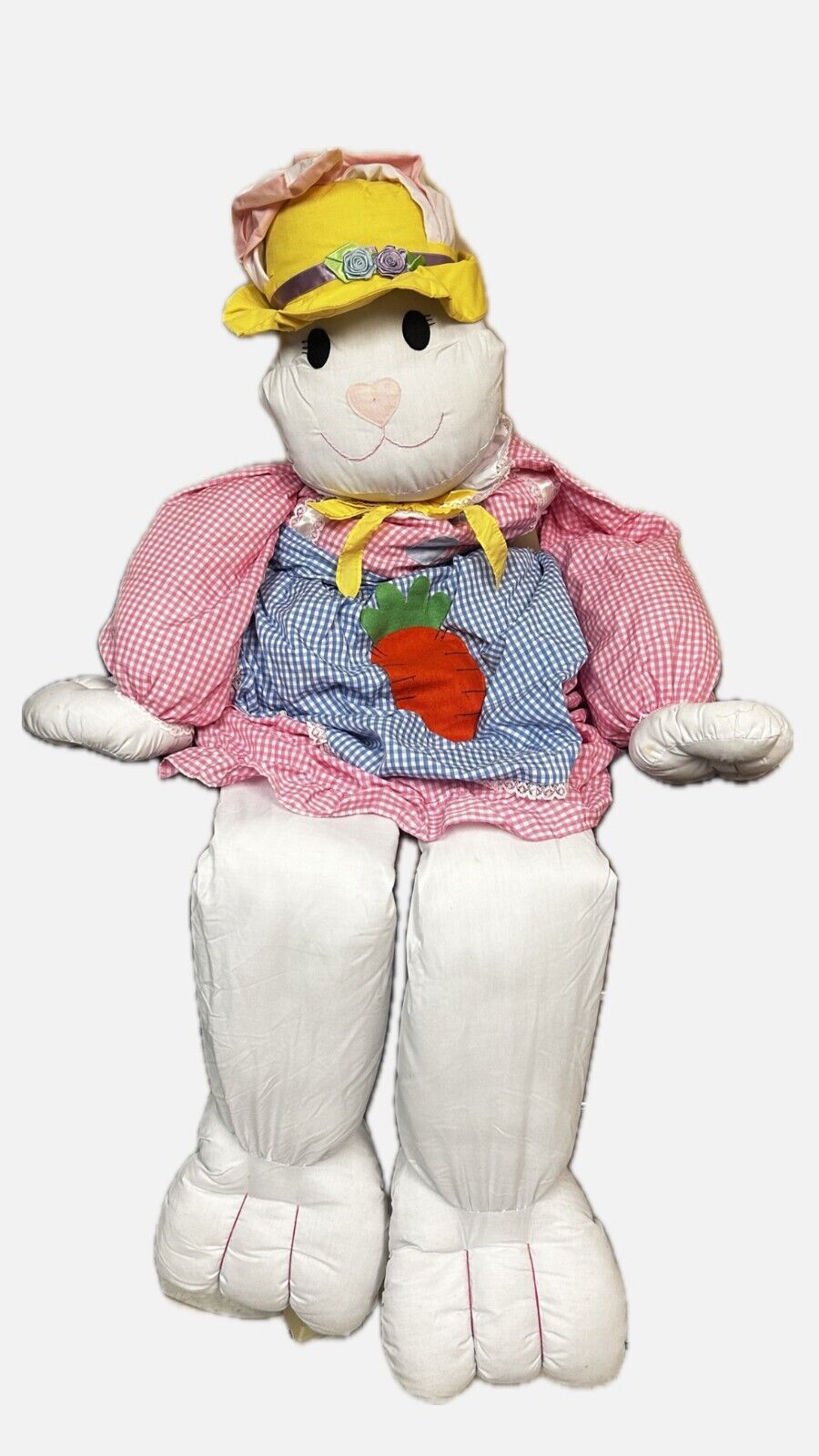 Vintage Lillian Vernon 5FT Plush Easter Bunny Rabbit Decoration