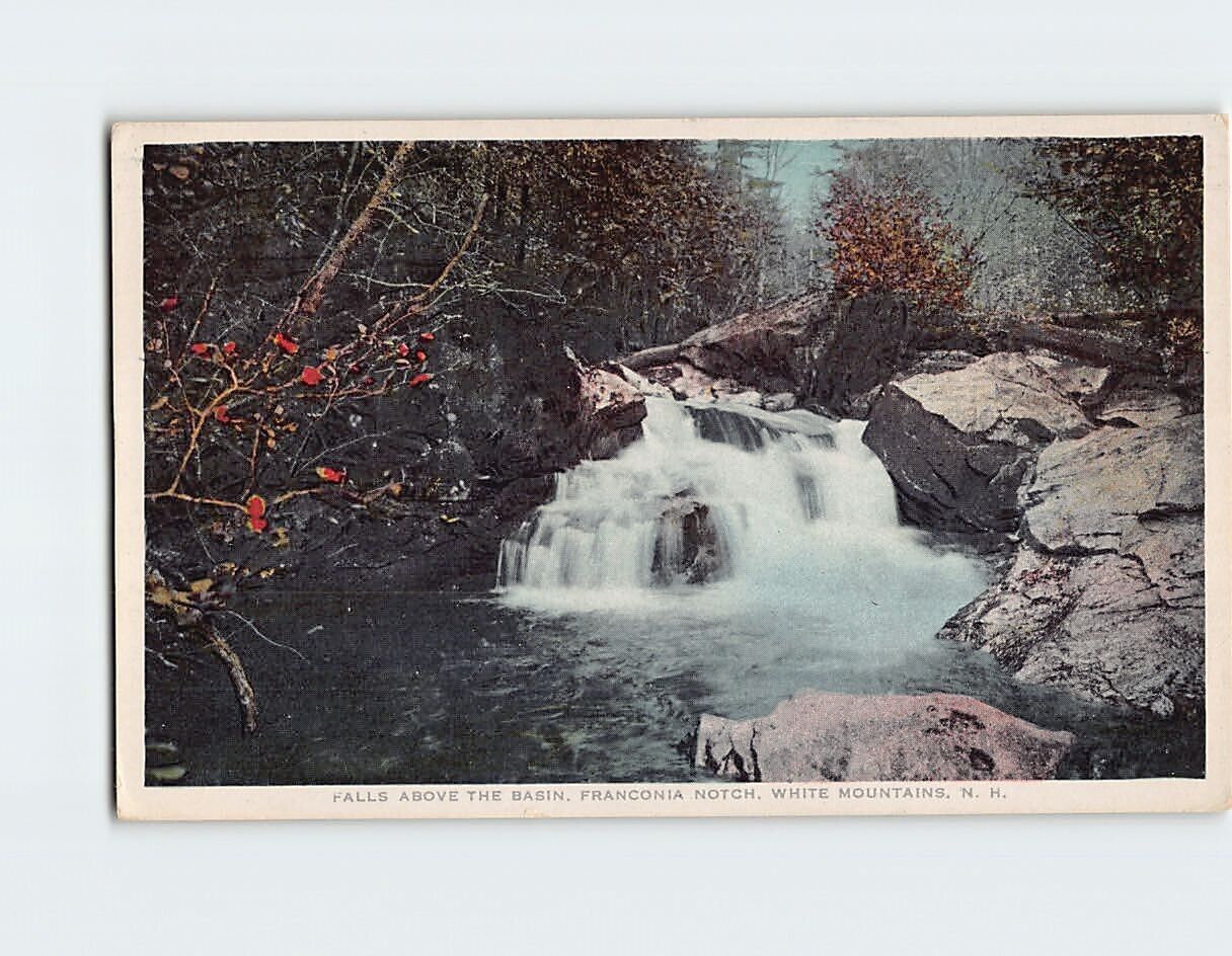 Postcard Falls Above the Basin Franconia Notch White Mountains New Hampshire USA