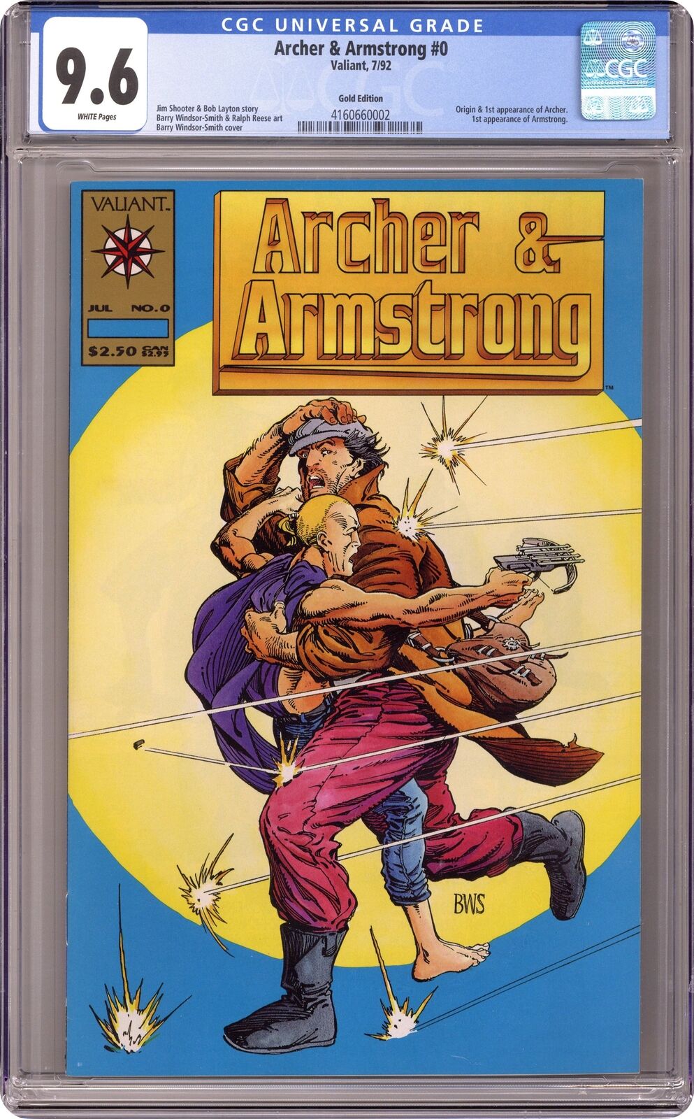 Archer and Armstrong #0 Gold Variant CGC 9.6 1992 4160660002